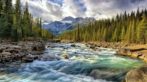 Calming mountain stream and blue noise ASMR (1 hour) - JD Savanyu