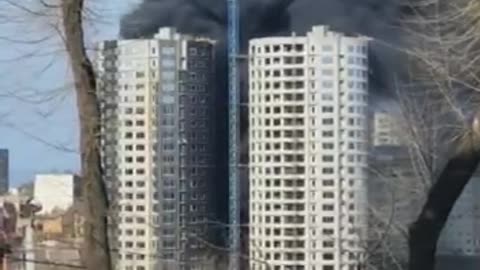 Skyscraper Under Construction in Vladivostok is on Fire