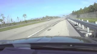 Dashcam captures scary moment when truck slams into patrol car