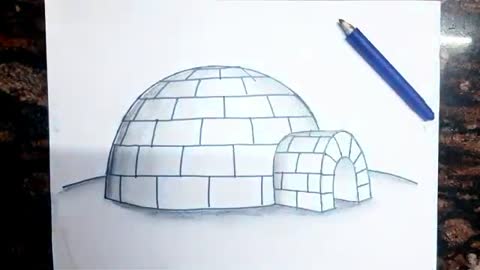 Easy - Igloo Drawing || How to Draw Igloo House || Iglu drawing || Winter season Drawing