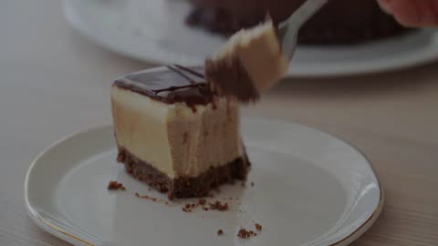 No-bake, no-egg coffee mousse cake with chocolate ganache