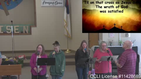 Moose Creek Baptist Church sings “In Christ Alone“ During Service 3-27-2022