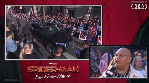 Spider-Man's sidekick Jacob Batalon LIVE from the Spider-Man Far From Home red carpet!