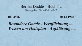 BD 4506 - BESONDERE GNADE - VERPFLICHTUNG .... WISSEN UM HEILSPLAN - AUFKLÄRUNG ....