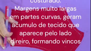 Margem de costura mais estreita para costuras curvas