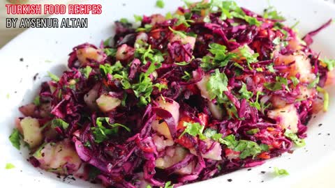 Turkish Potato Salad With Red Cabbage And Roasted Pepper