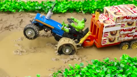 Diy Tractor Heavy truck Stuck In Mud With Parle G Science project | DIY tractor