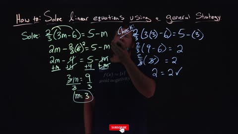 How to Solve Linear Equations Using a General Strategy | Minute Math