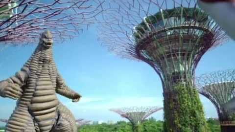 Ultraman battles with Kaiju in Gardens By The Bay