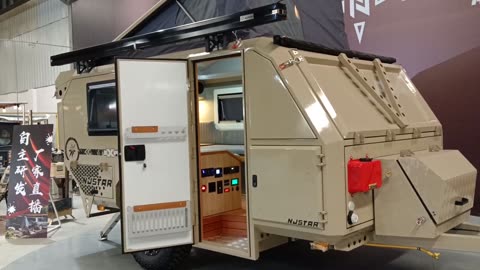 1080P Walk through of Brand new custom desert sand exterior njstar rv overlanding camper trailer