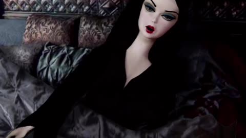 Barbie and Ken as Morticia and Gomez Addams - Doll Animation India Havenwyck