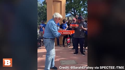 Jay Leno Delivers Donuts to Activists Participating in Writer's Guild Association Strike