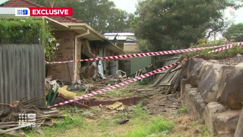 Stolen Porsche ploughs into family home | 9 News Australia