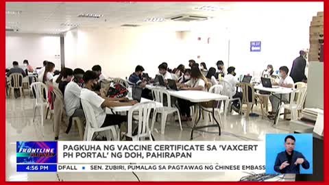 Pagkuha ng vaccinecertificate sa 'VaxCertPHportal' ng DOH, pahirapan