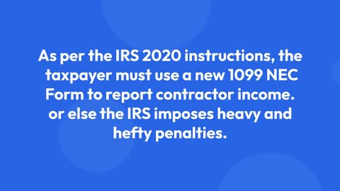 IRS Form 1099 MISC Vs new 1099 NEC