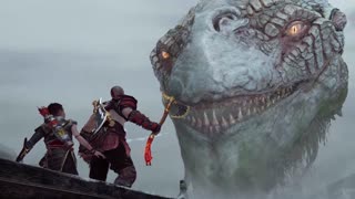 God of War 4 - Kratos And Atreus Meet the world serpent Scene (4K 60FPS) God of War 2022