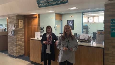 Janice and Jody visit the City Clerks in Michigan Senate #5 District.