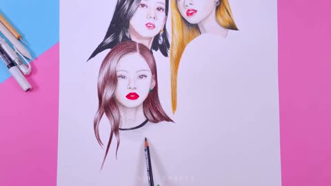 DRAWING BLACKPINK -girl crafts #blackpink #drawing