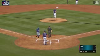 Adolis García hits his first HR of Spring Training Rangers @ Rockies