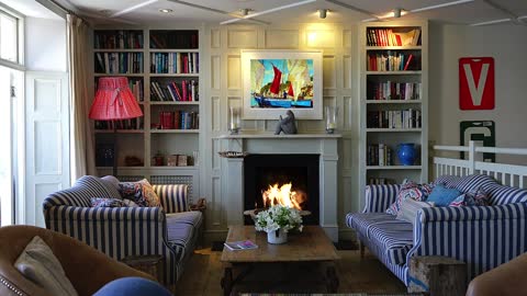 fireplace in The living room