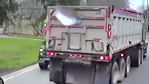 Truck Narrowly Misses School Bus After Brakes Fail