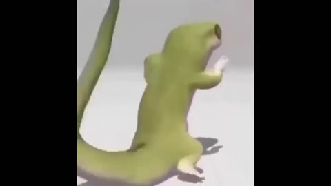 Lizard dances to Pokemon but its actually synced