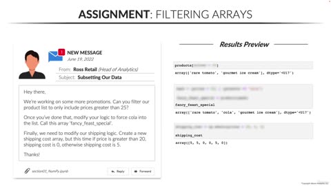 ASSIGNMENT Filtering & Modifying Arrays video 17