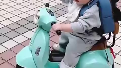 Adorable Toddler's First Tricycle Ride - Too Cute to Handle!