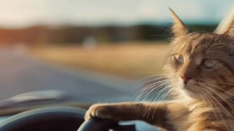 Cat Drive the Car