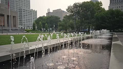 Slow Motion Multi Water Fountain