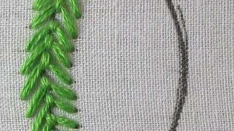 basic stitch tutorial !!! hand embroidery amazing leaf embroidery stitches for beginners #shorts