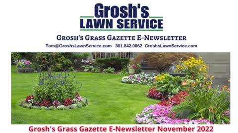 Grosh's Grass Gazette November 2022 Video E Newsletter