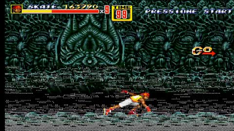 Zeroing Streets of Rage 2 genesis version with the character (SKATE).