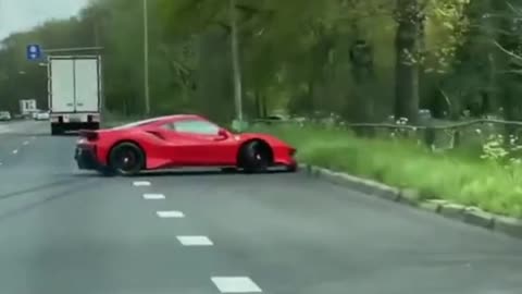 Ferrari 488 only a day old crashes in the Netherlands 😱#shorts