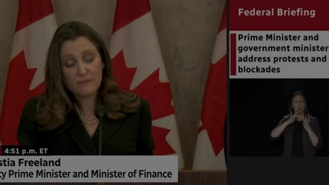 Freeland cracks down on crypto and crowdfunding. Freedom protesters' bank accounts will be frozen if they don't comply