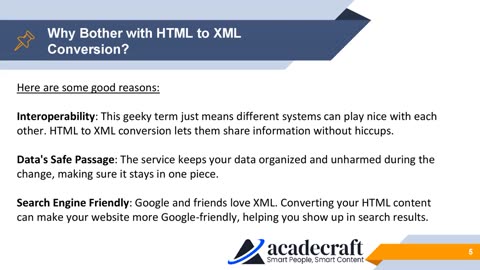 html xml conversion services