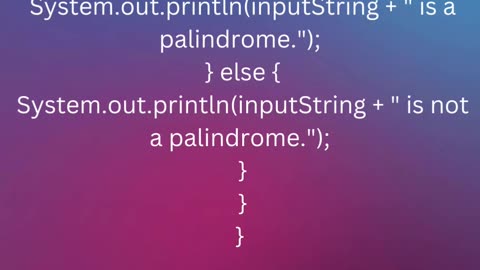 Java program to check if a given string is a palindrome or not