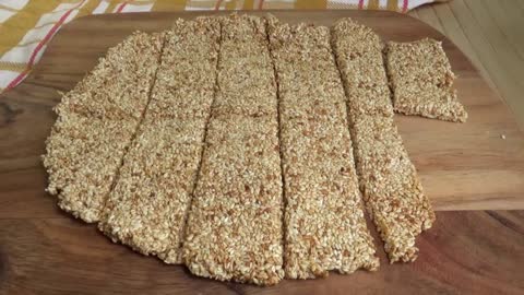 Crispy Sesame Bars։ 2 Ingredients / Without Sugar