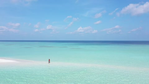 Clear water and a tropical island