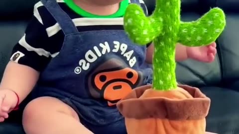 Cute baby & talking cactus😘😍🤩 _ funny babies funny moment #cutebaby #baby #shorts #funnyvideo
