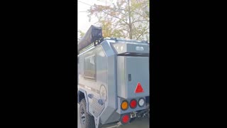 njstar rv camper trailer custom made grey aluminum skin off road super compact caravana
