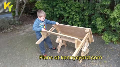 Make a kids size folding picnic table