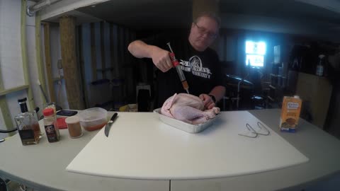 Hanging Turkey On The Gateway Drum Smoker