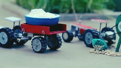 Tractor making flour mill machine science project