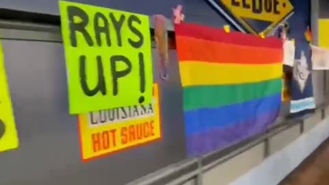 Trump Pride flag drop on "Pride Day" at Tampa Bay Rays Game