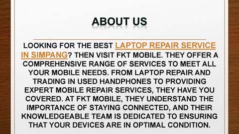 Best Laptop Repair Service in Simpang