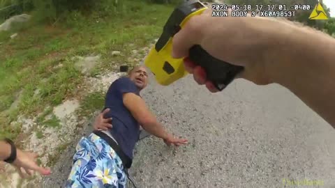 Charles Williams is tased by Deputy Larson when he tried to elude the deputy on foot