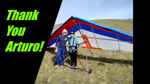 Sequoia Ayers Hang Gliding on 150 ft Hill at Ed Levin