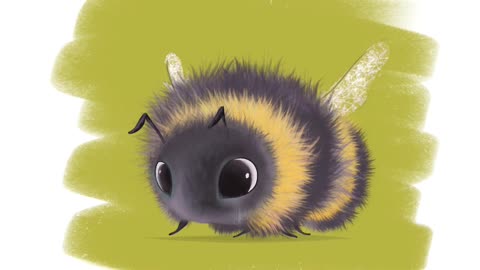 Procreate bee character drawing