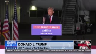 Former President Trump on continuing his speech during the rain shower at Miami, FL rally